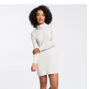 Marine Layer Cream Turtleneck Sweater Dress